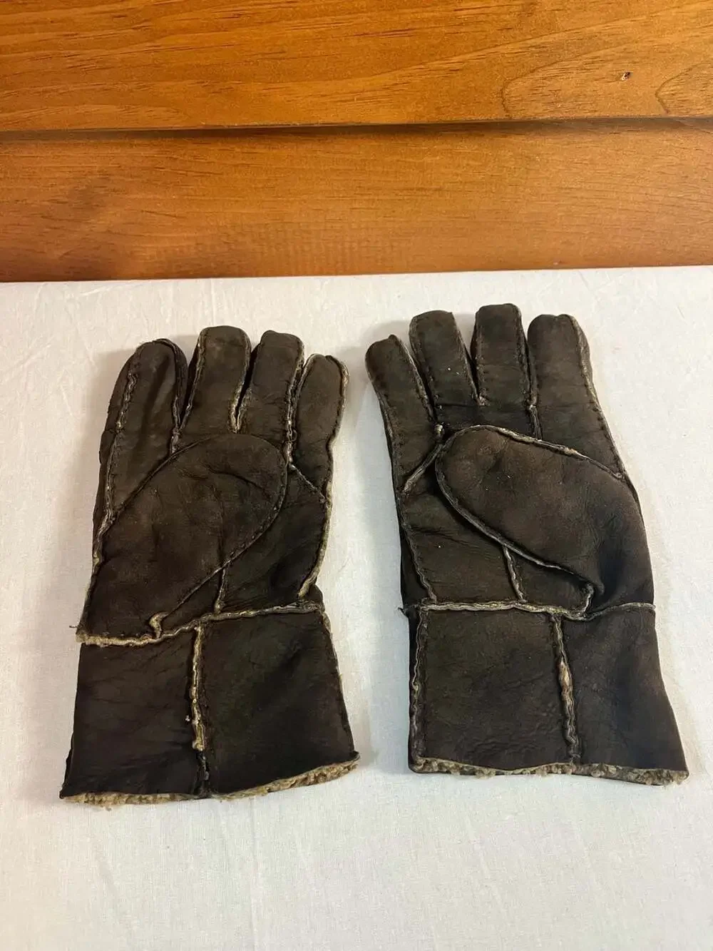 Genuine Shearling Sheepskin Leather Winter Gloves